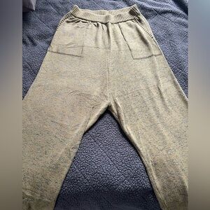 Free People beach Gio knit pants, light green, women’s size large